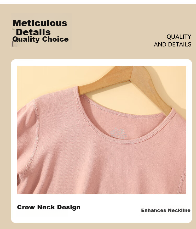 GUJIN Women's Thermal Underwear Set Autumn Winter Cotton Heat Retaining Thick Slim Fit Base Layer Top and Bottom 19