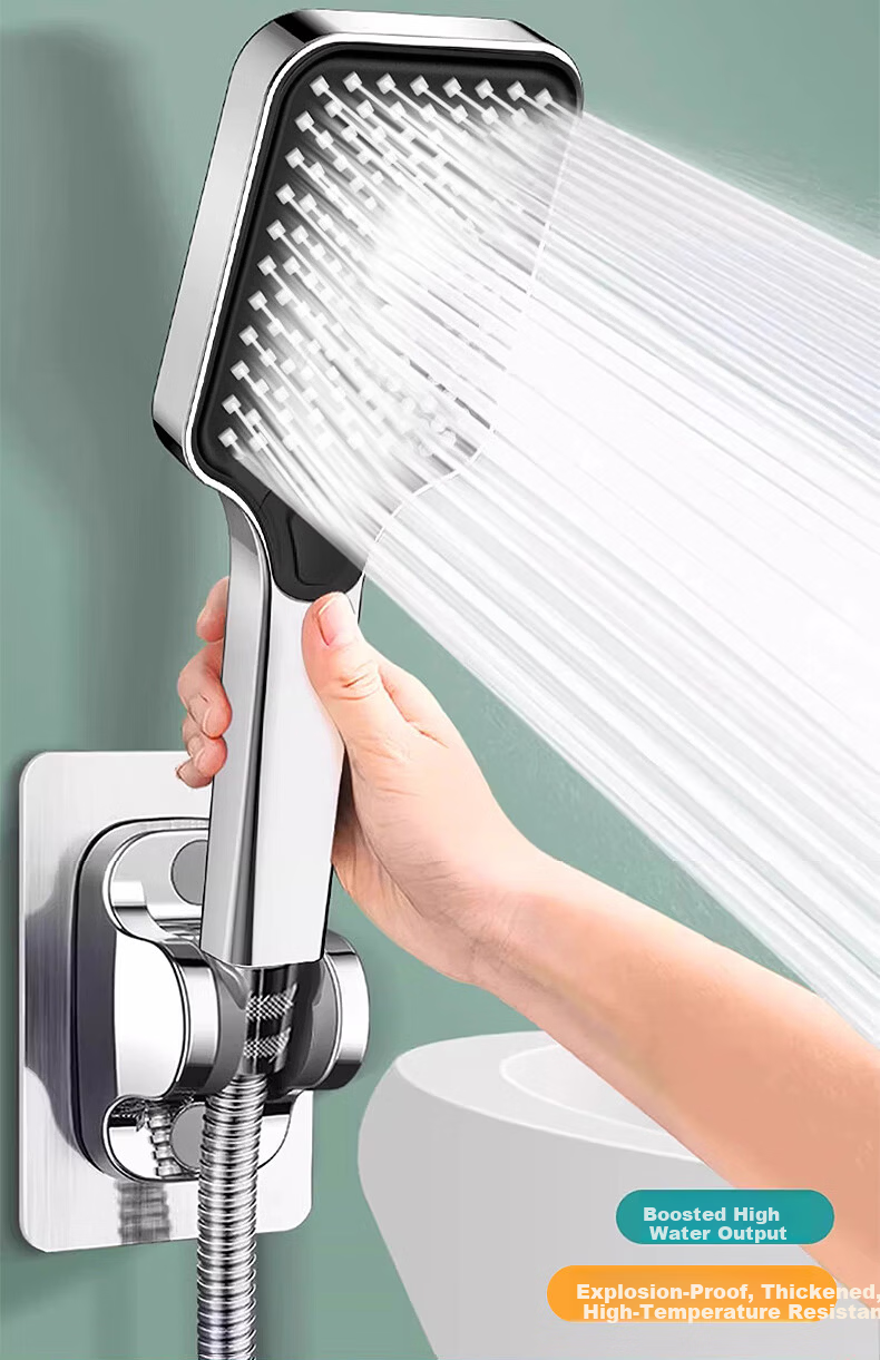 X-GRKE Germany High-Pressure Shower Head Set with Hose and Filter, Powerful Water Flow Booster 5