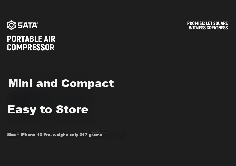 SATA Wireless Car Air Pump with Tire Pressure Detection, Automatic Start-Stop Inflation Pump, Electric Car Air Inflator D05116 11