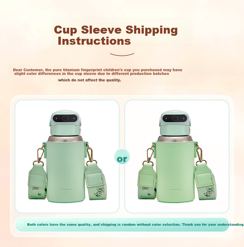 BVGMAV Pure Titanium Children's Insulated Bottle Smart Fingerprint Unlock Water Bottle Antibacterial Straw Cup for Boys and Girls Students Outdoor Portable 1