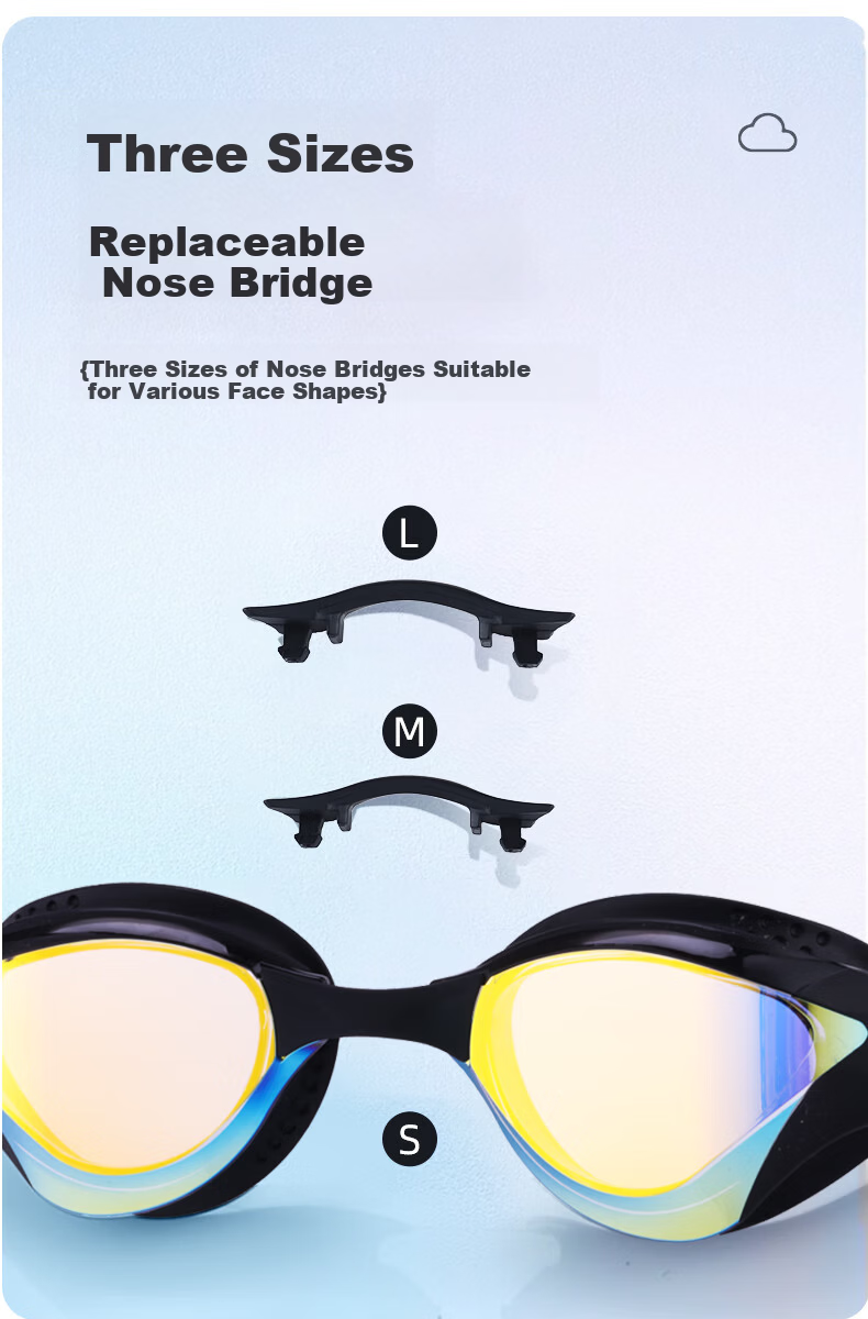 View Racing Swim Goggles Cobra Comfortable Large Frame HD Anti-Fog Outdoor Anti-Glare Imported V2000ASA C/AM 5