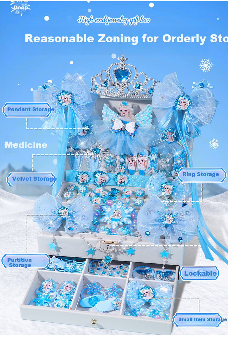 Starry Bubble Galaxy Elsa Princess Toy Children's Day Gift Girls Birthday Gift 6-10 Years Elsa Girls Jewelry Set 7