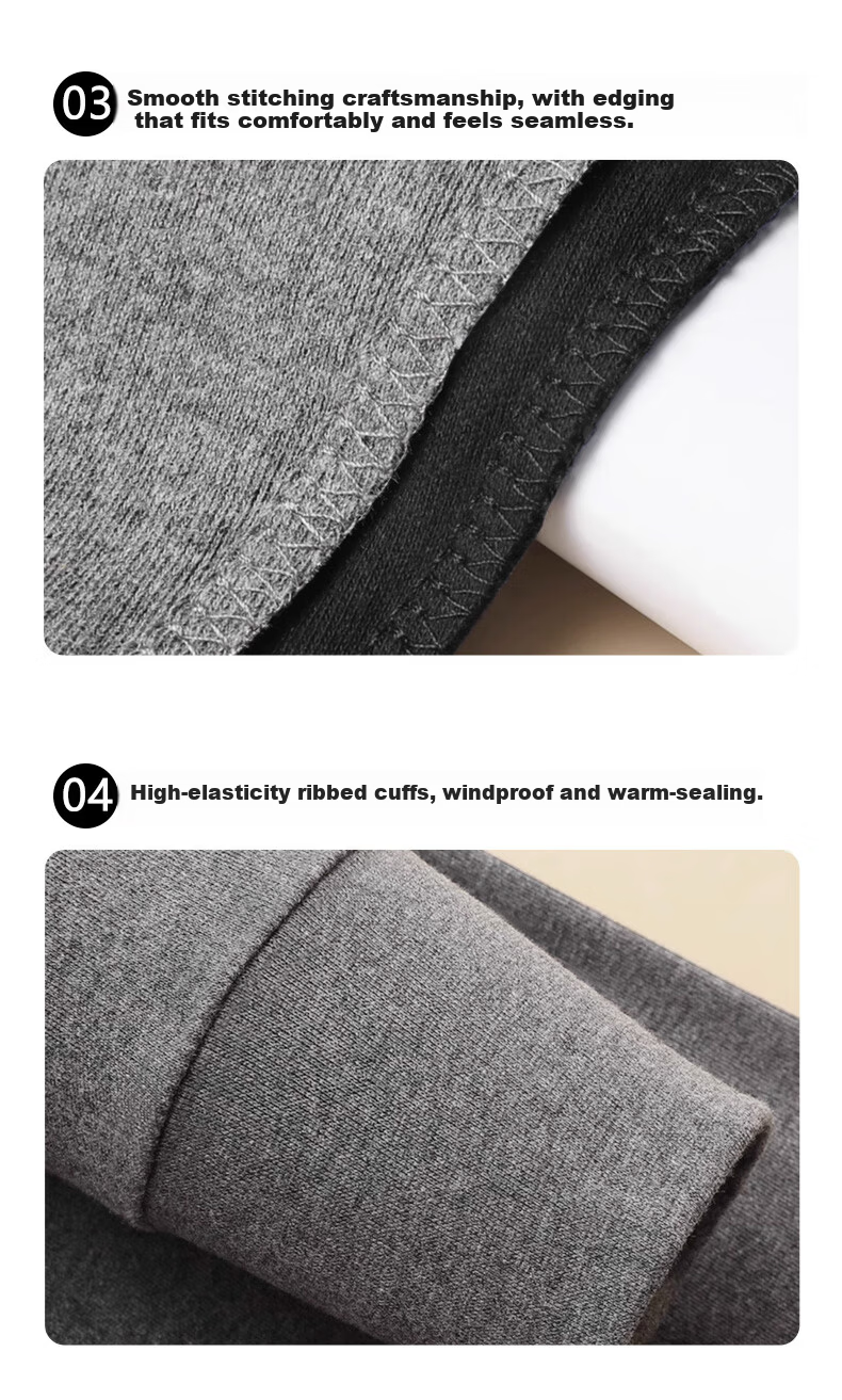 Yalu Men's 100% Cotton Antibacterial Thermal Underwear Set, Plus Size, Autumn Winter Cotton Long Johns 16
