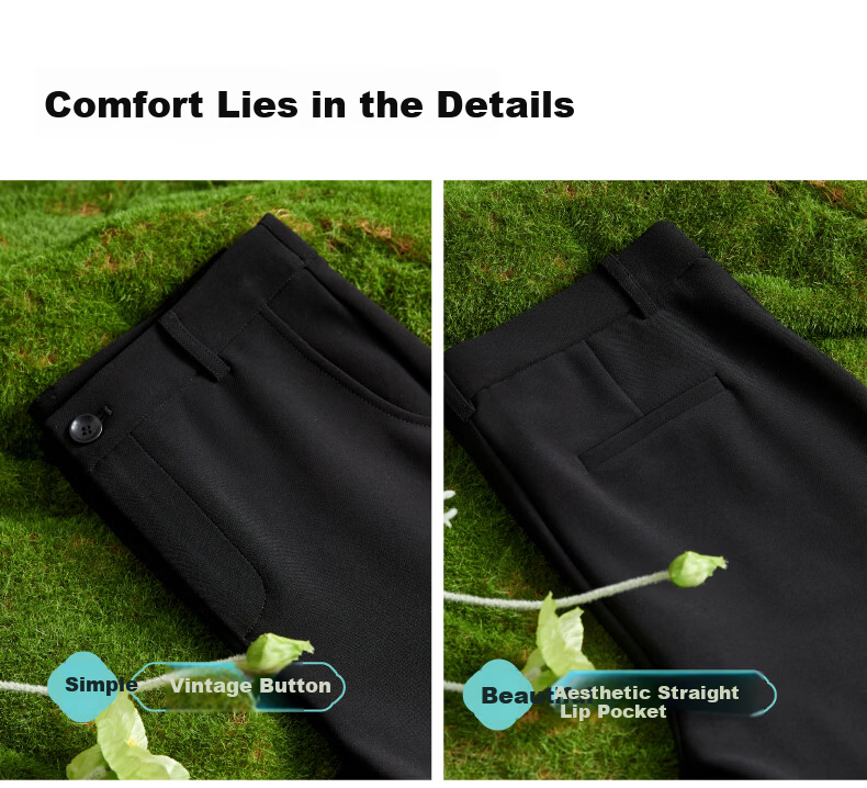 ESE-Y Women's Micro Flared Pants 2026 Spring New High Waist Slim Fit Draped Stretch Office Trousers Midnight Black 30S 17