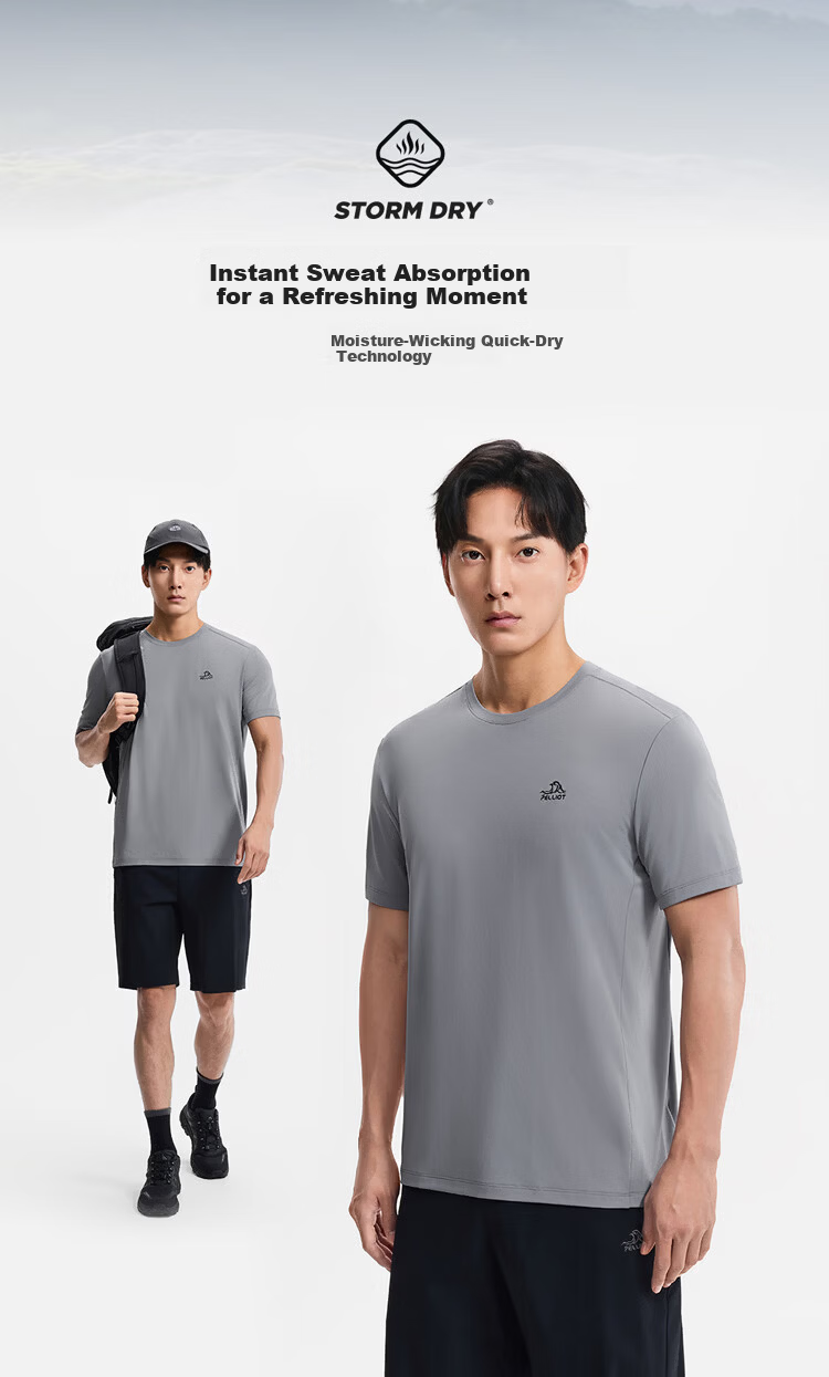 Pelliot Outdoor Quick-Dry T-Shirt Unisex Spring Summer Antibacterial Moisture-Wicking Sun Protection Short Sleeve Hiking Mountaineering Lightweight Top 116215078 3