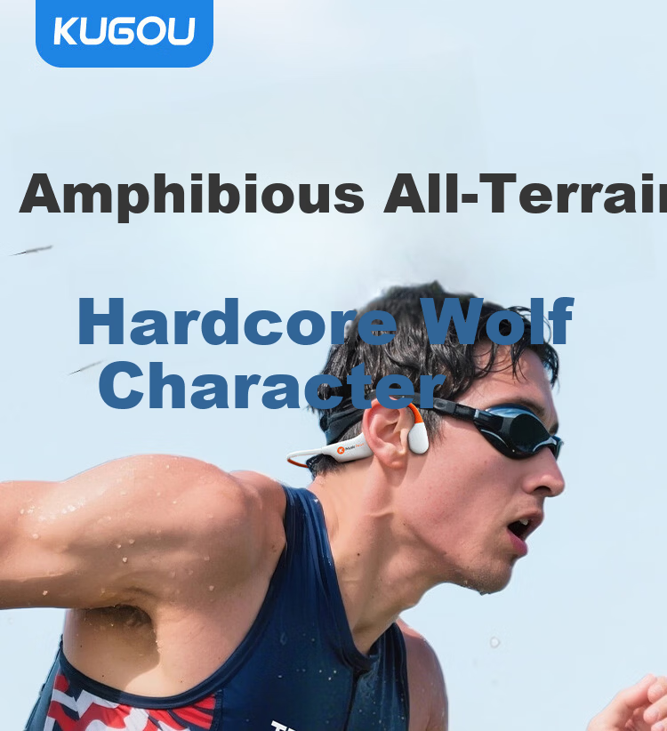 KUGOU K8 Waterproof Level 8 & Volume Level 16 Bone Conduction Bluetooth Earphones Open-Ear Music Swimming Sports Running Cycling Long Battery Life Underwater MP3 Memory No Card Needed 2