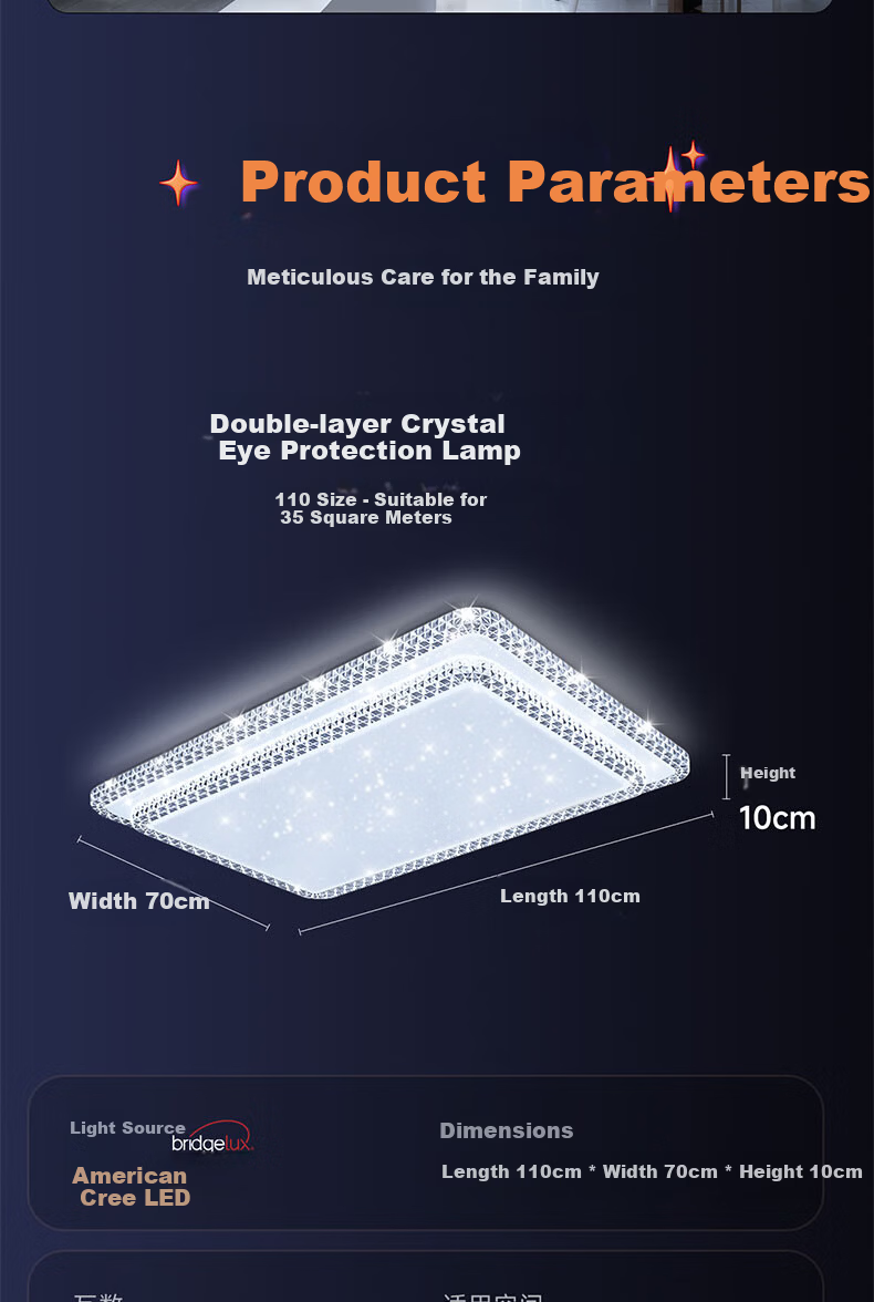 Kuka LED Cream Style Ceiling Light Eye Protection Lighting with Cree Source for Living Room Bedroom 90cm [Installation Included] 27