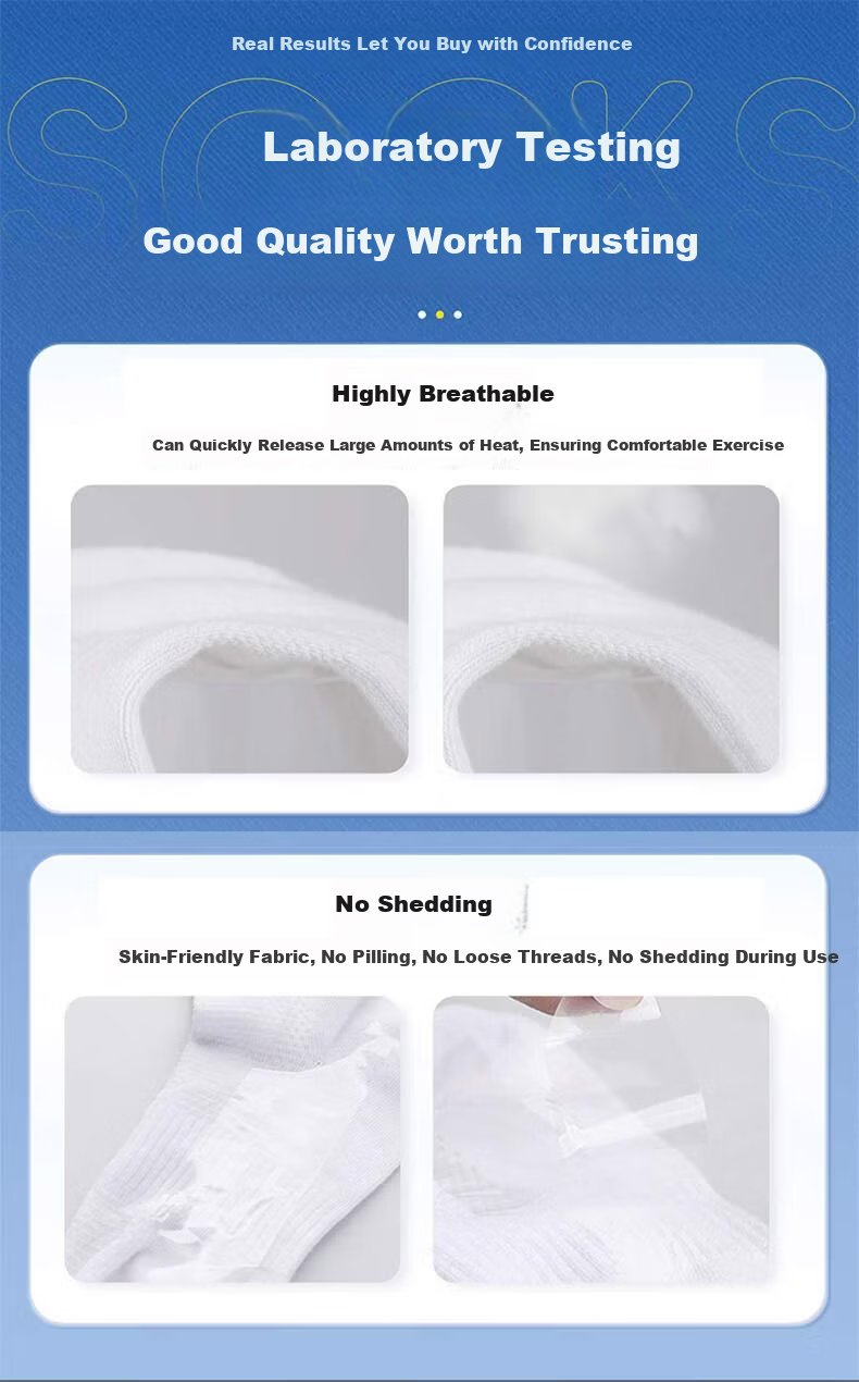 361° Authentic Socks New Odor-Resistant Cotton Socks Sweat-Absorbing Running Sports Casual Knee-High Socks White - 6 Pairs One Size 13