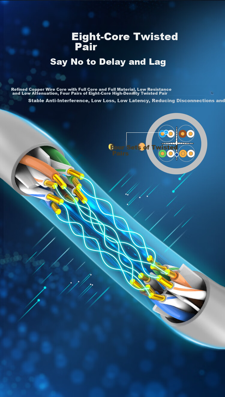 CHOSEAL Cat6A UTP Ethernet Cable Low Smoke Halogen-Free Flame Retardant 0.57mm Pure Copper Core Eco-Friendly Non-Toxic 305m Gray QS6602ALT305 10