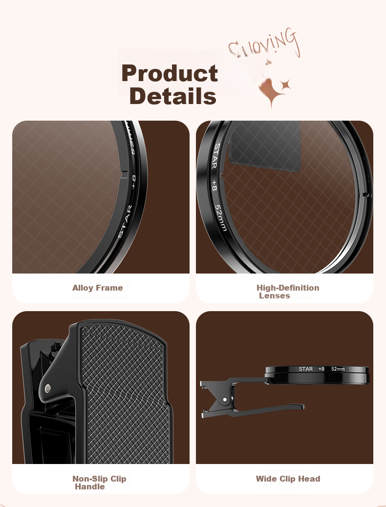 Suoying [Hot Sale 200W] Adjustable Starlight Lens 8-Line 67mm Starburst Filter for Mobile Phone Camera External Photography Tool Night Sky Jewelry Night Scene Starlight Filter 19