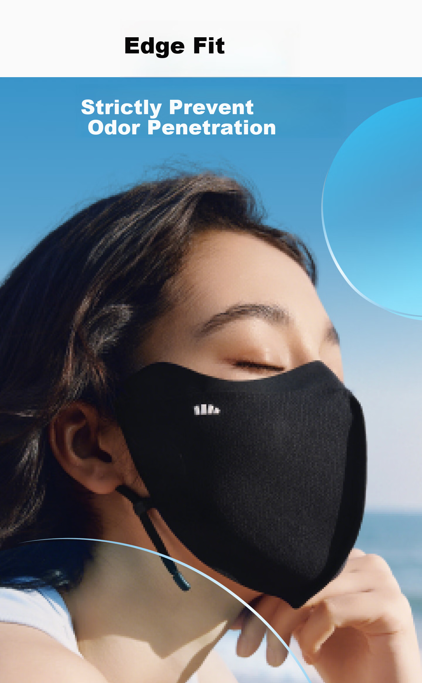 Beneunder Sunscreen Face Mask Full-Day Fresh Anti-Stuffy Eye Protection UV Protection Deodorizing Odor Neutralizing Black 14