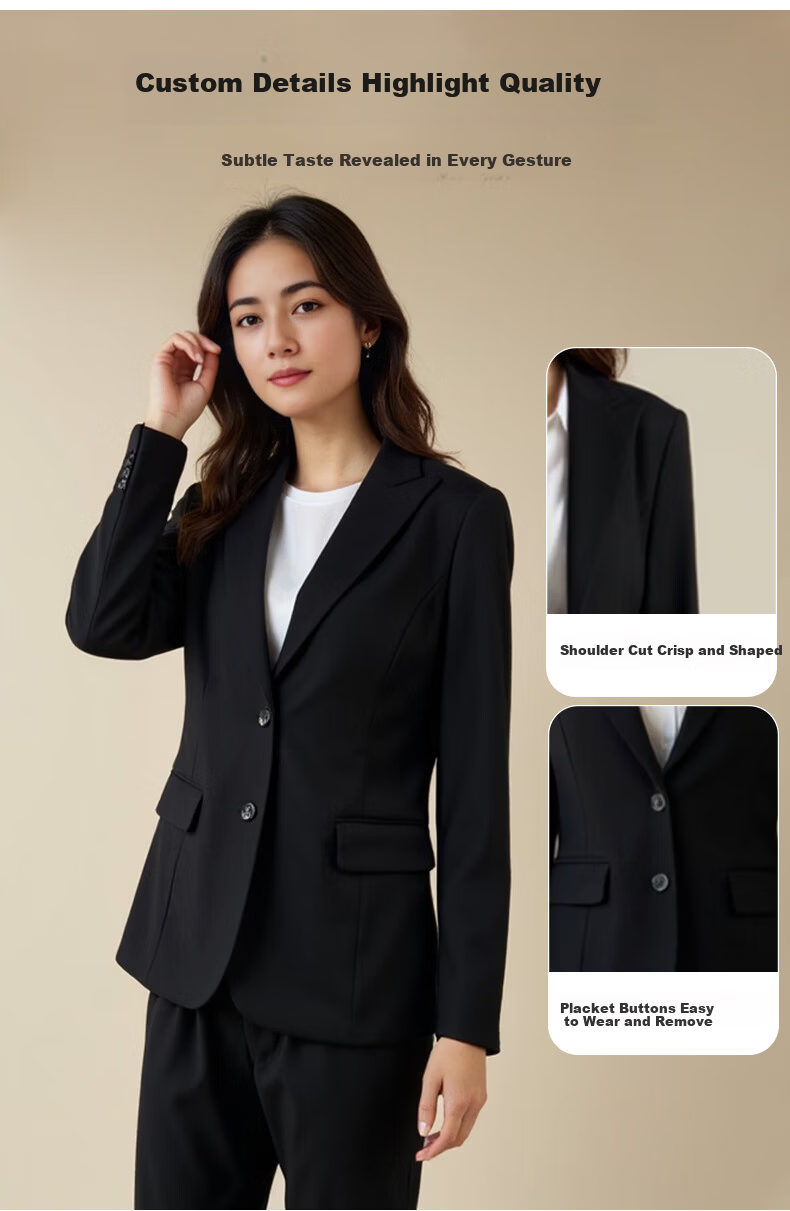 ROMON Women's Slim Fit Business Suit Jacket Professional Office OL Interview Work Commuter Blazer 3