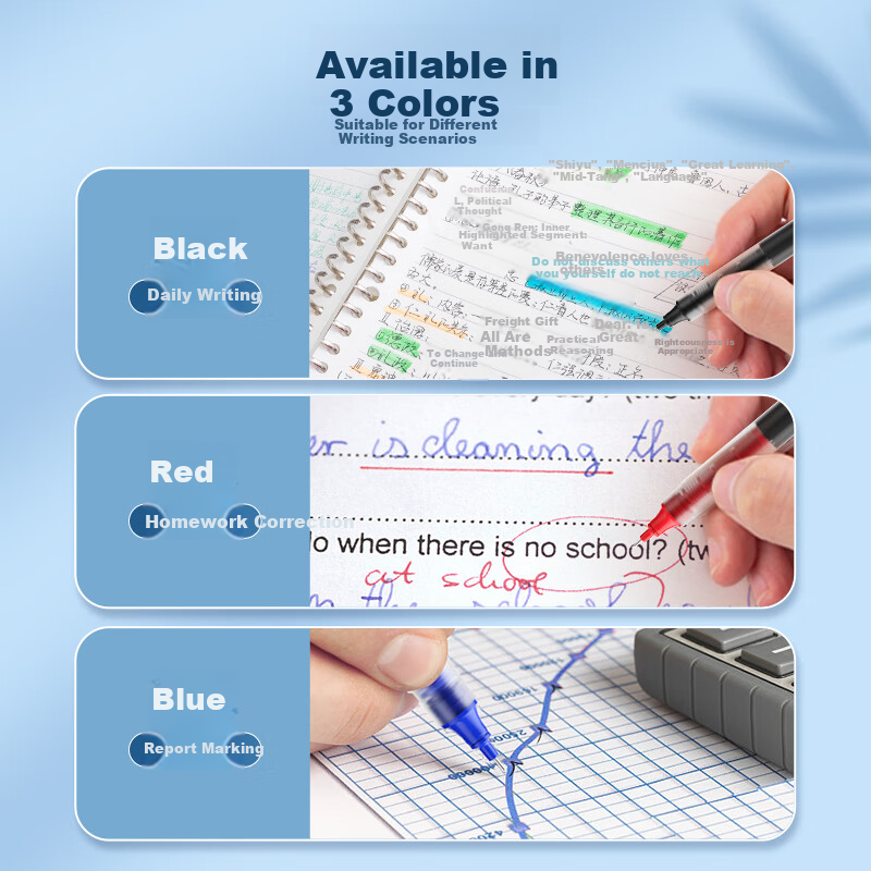 M&G 0.5mm Blue Quick-Dry Liquid Ink Gel Pen Ballpoint Full Needle Tube ARPM2001 12-Pack