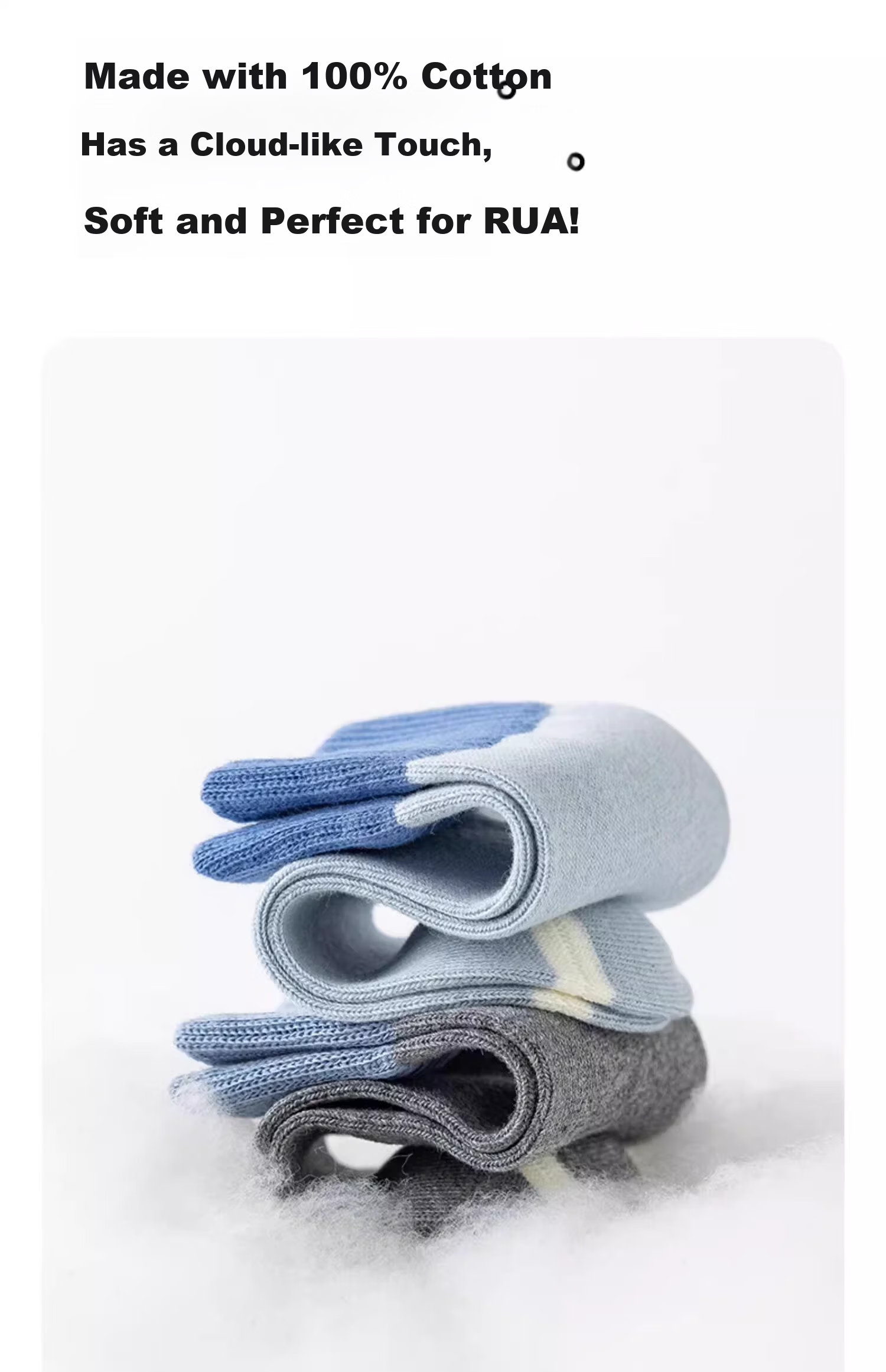 Yuzhaolin Boys' Socks 100% Cotton Seamless Spring Summer Youth Girls' Odor-Resistant Mid-Calf Student Children's Socks 6