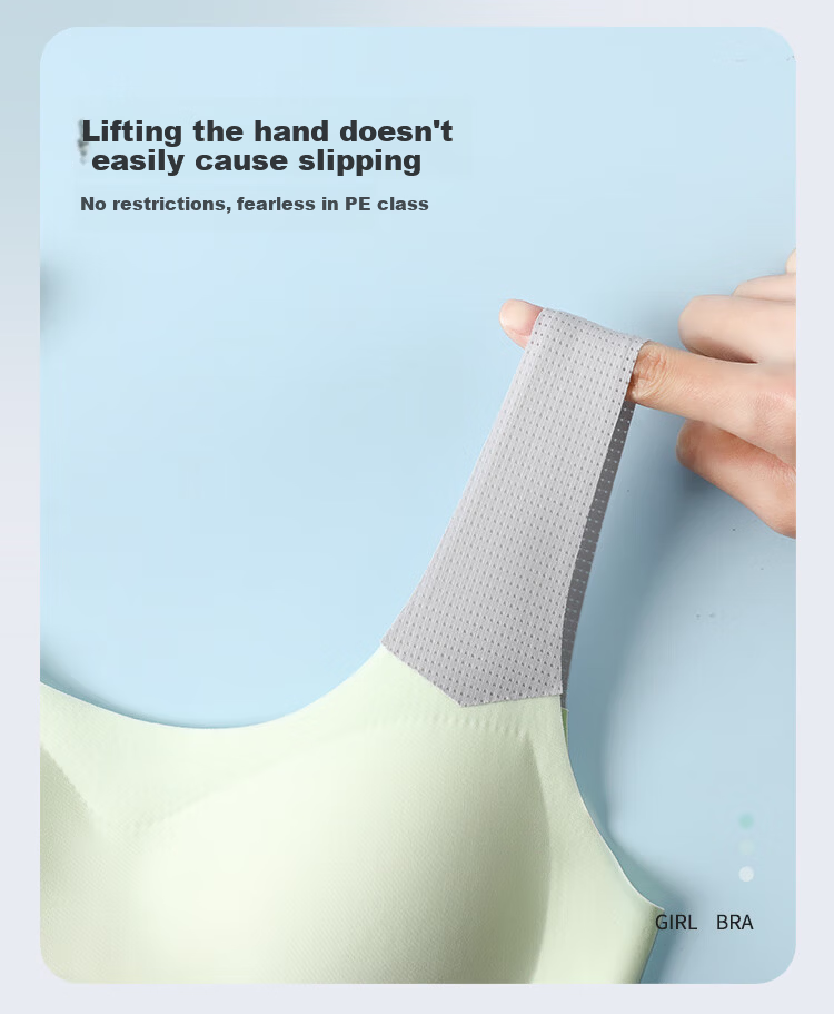 Bingxue Kapok Girls' Developmental Sports Anti-Shock Antibacterial Bra Vest for Children and Teenagers Ages 12-18, Middle and High School Students 6