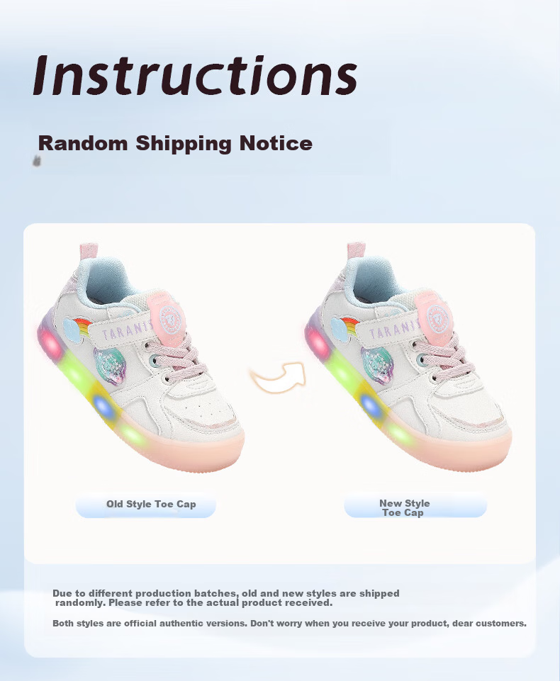 TARANIS Autumn Kids Light-Up Sports Shoes Boys Controllable Switch Sneakers Non-Slip Glowing Shoes White/Blue/Red Size 27 7