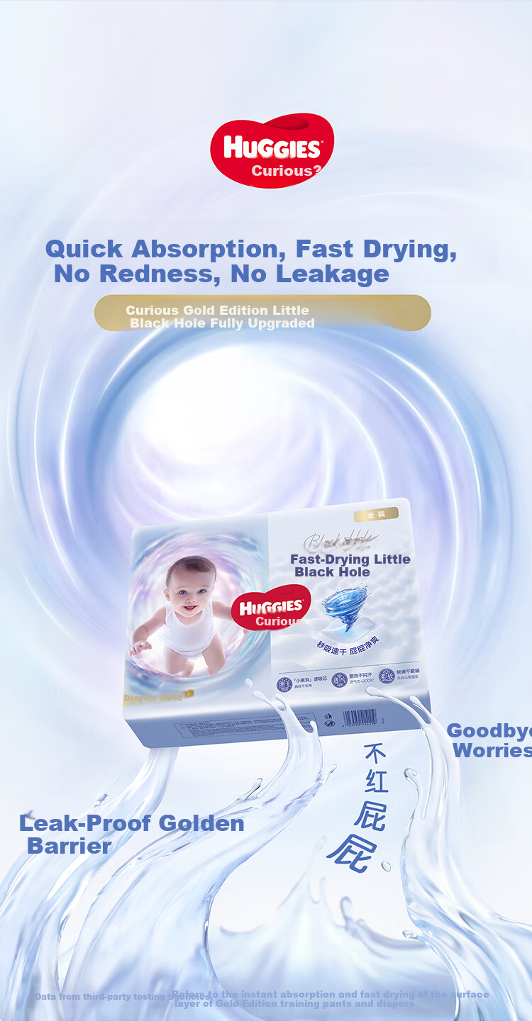 Huggies Gold Diapers NB62 (Under 5kg) Quick-Dry, Anti-Redness 3