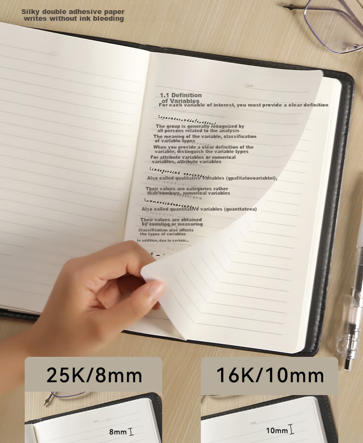 JD Jingzao 16K 80-Sheet Classic Leather Business Notebook Office Supplies Meeting Diary Journal Stationery 3