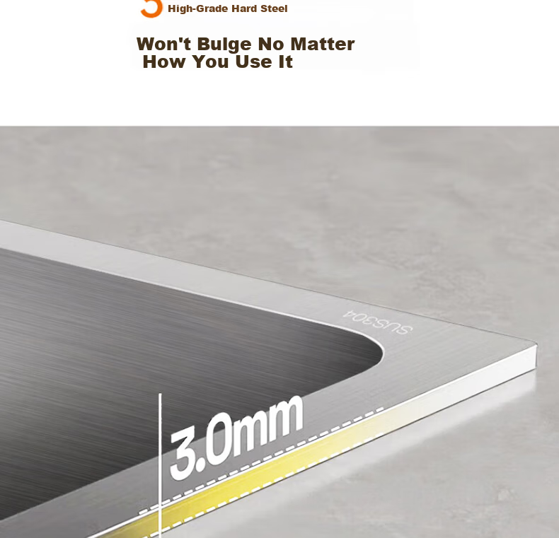 Kabe Kitchen Sink Handmade Thickened Large Single Bowl SUS304 Stainless Steel Vegetable Washing Basin Integrated Dishwashing and Vegetable Washing Sink 9
