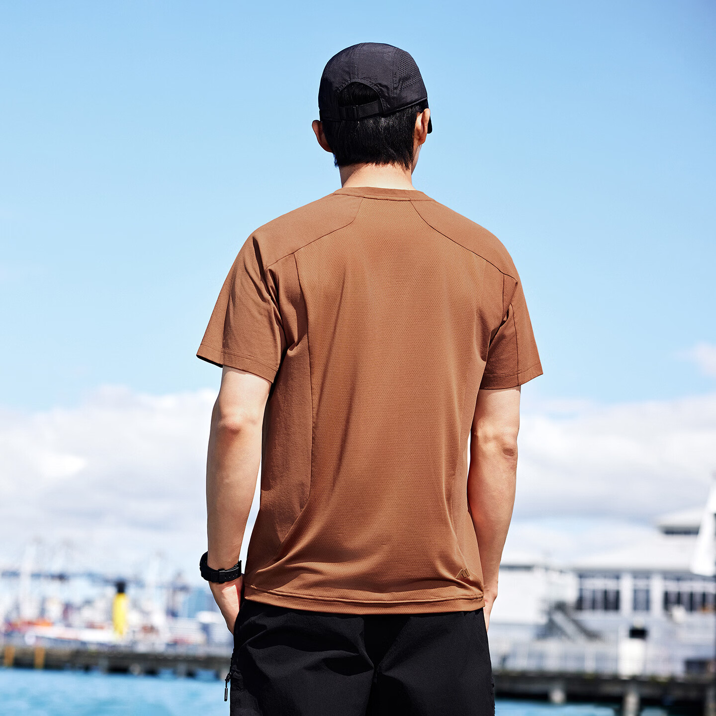 Kolumb Outdoor T-Shirt Summer Men's Quick-Dry Short Sleeve Mesh Sweat-Wicking Moisture Absorption Half Sleeve Crew Neck Sports Tee Sunset Red L