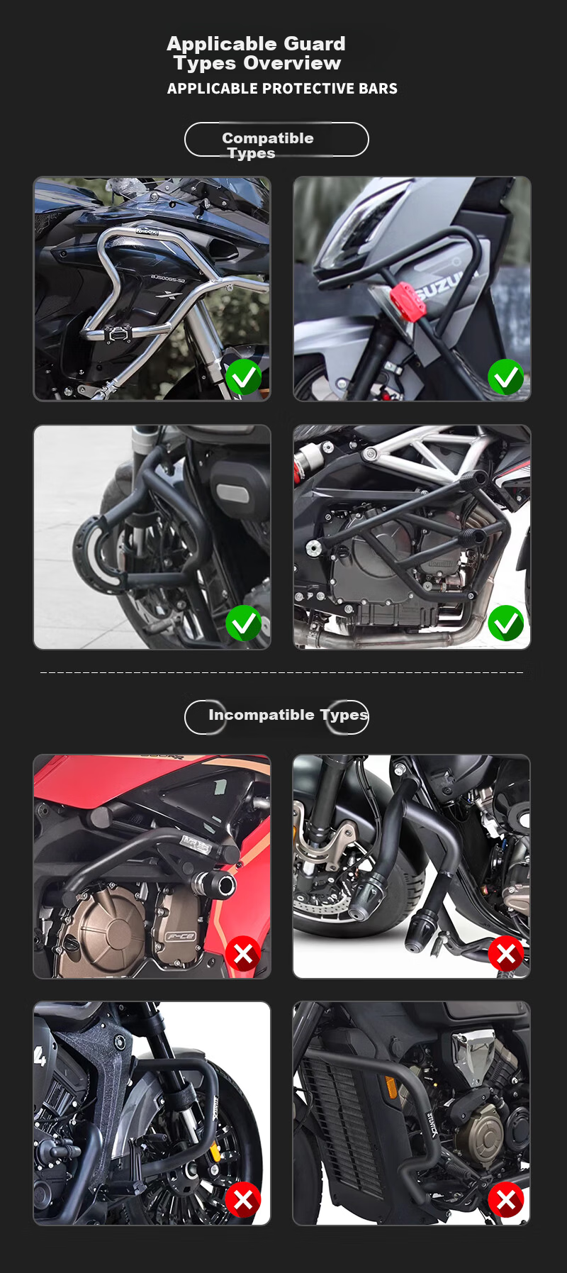 KELEFISH Motorcycle Guardrail Edge Protective Reflective Side Bag Waterproof Travel Hanging Bag Warrior Model 8-10*1 1