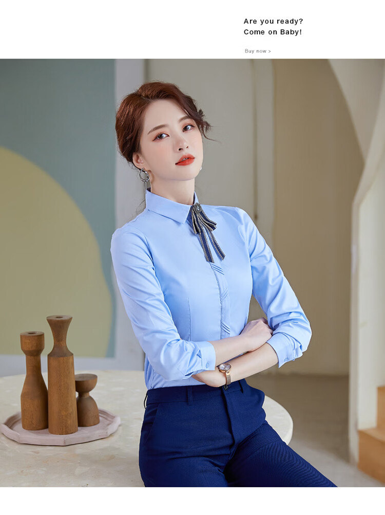 Chaoxu Women's Long Sleeve White Shirt Bamboo Fiber Stretch Slim Fit Breathable Luxury High-End Commuter Versatile Professional Blouse 17