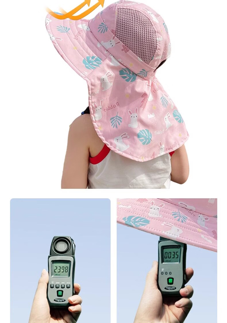 HAOGUAN Kids Sun Hat Summer Sunshade Cap Boys Girls Baby Beach Hat Wide Brim UV Protection 4
