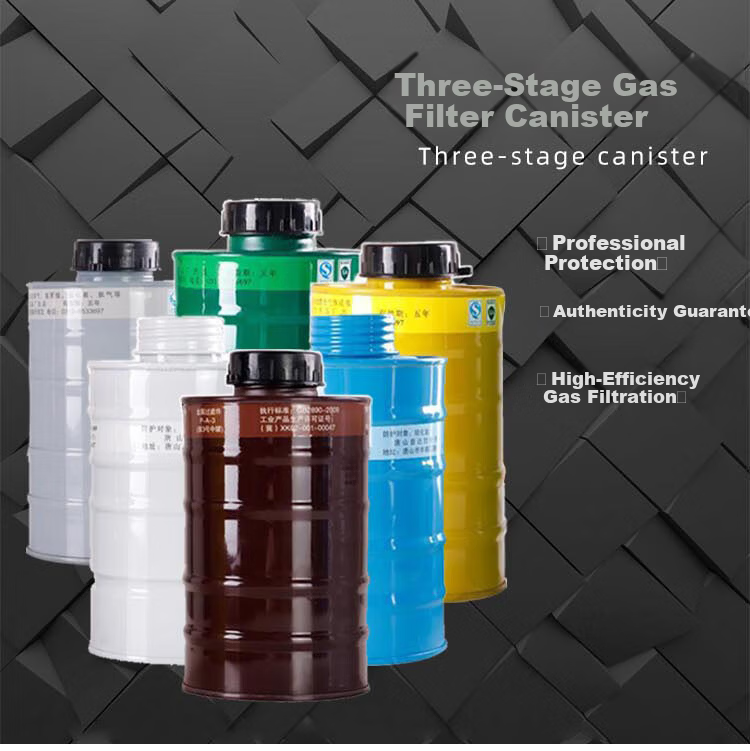 Hulidun Level 3 Gas Filter Canister for Gas Mask, Toxic Gas Protection, Hydrogen Cyanide Resistant, No.1 Filter Canister 1