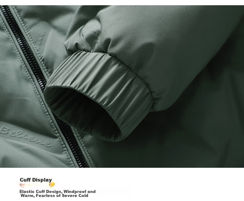 JEEP SPIRIT Men's Autumn Winter Down Jacket Warm Duck Down Coat Trendy Stand Collar 12