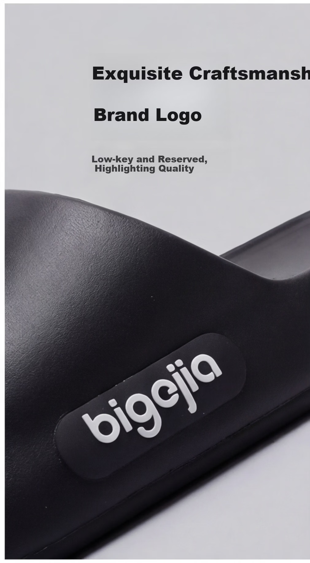 Bigga Plus Size Men's Slippers Indoor Home 4849 Shower Non-Slip EVA Extra Wide Summer Black 50-51 10
