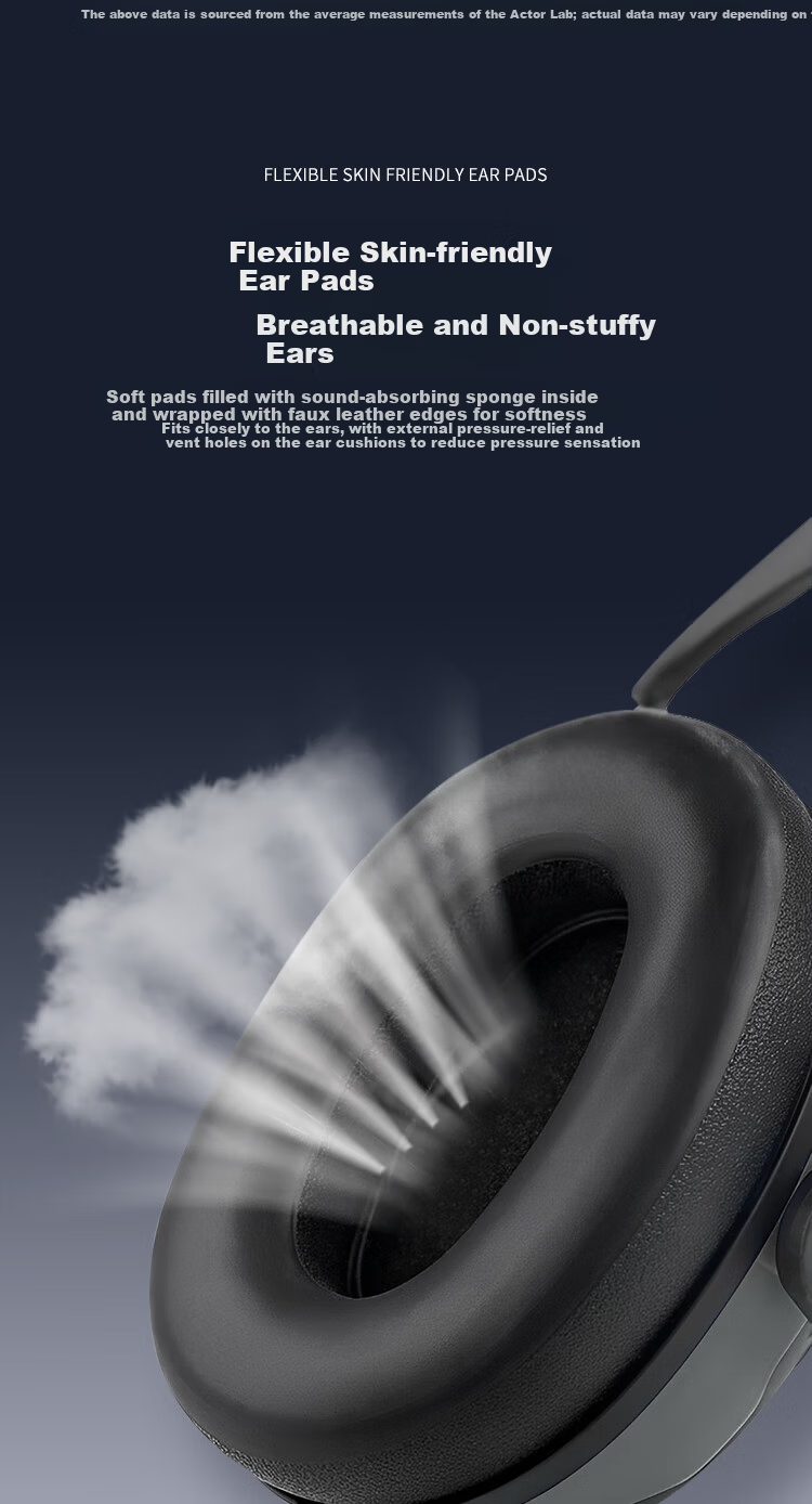 Huadun Noise Reduction Ear Muffs Noise Cancelling Soundproof Black Rotatable 34dB 1 Pair HD-X5 4