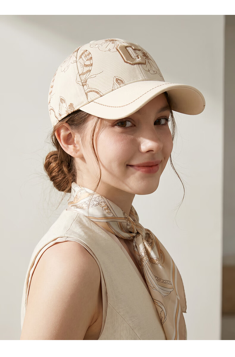 CACUSS Women's Embroidered Baseball Cap Hard Top Outdoor Sun Hat Casual Slim Face Duckbill Cap Black 12