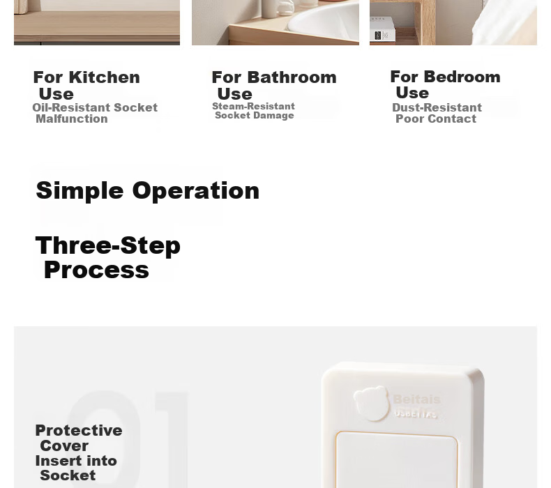 Betis Socket Protective Covers Child Safety Electric Shock Prevention Plugs Baby Outlet Caps Power Set Infant Protection Cream White 24 Pieces 16