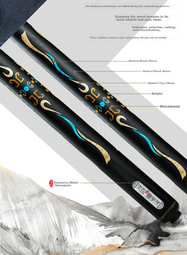 Hengyi Tiangong Mozi No.2 Cue Stick Chinese Eight-Ball Snooker Black Eight Tiangong Mozi 2 Billiard Cue 4