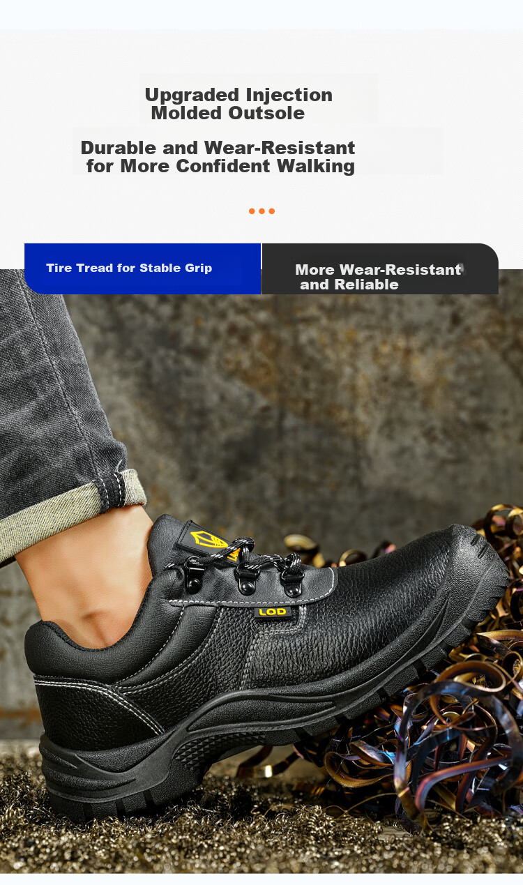 BlueOwl Shield Men's High-Top Waterproof Steel Toe Anti-Smash Puncture-Resistant Wear-Resistant Leather Safety Work Construction Shoes DL202 Size 37 10