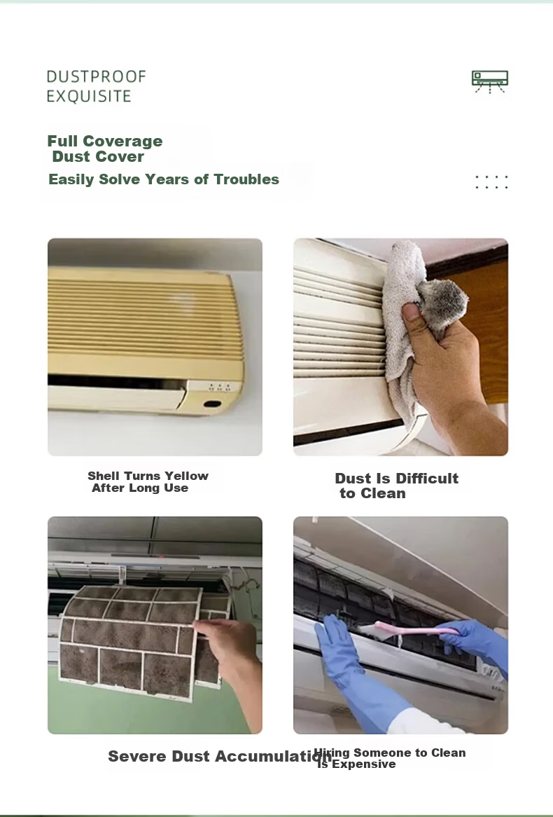 Gusen Zhe Air Conditioner Dust Cover Protective Cover Indoor Wall-Mounted Unit Cover 1-2P Universal Elastic Velvet Washable Full Wrap Brand Universal 2025 New Model 2