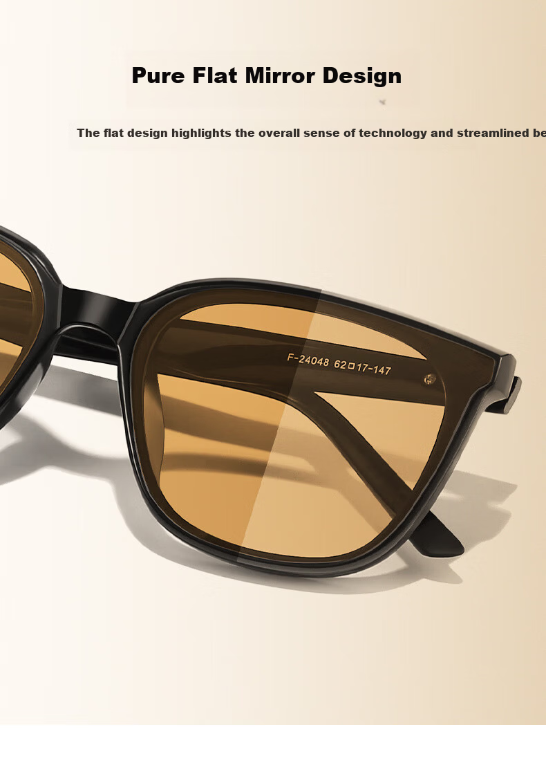 CAPONI Unisex Brown GM Sunglasses Trendy High-End Night Vision Driving UV Protection Large Face 7