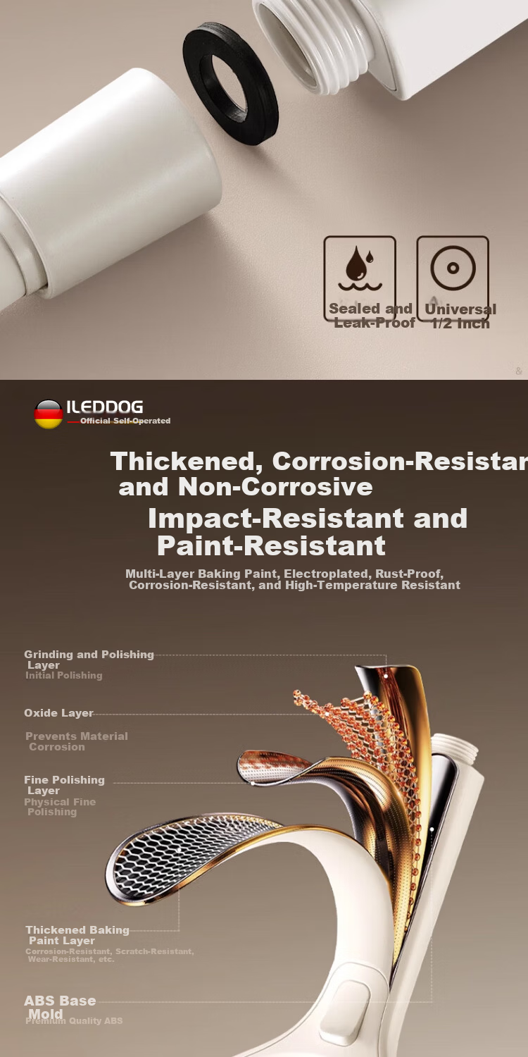 ILeddog [Germany] High-Pressure Shower Head Handheld Bathroom Rainfall Shower DS-248 13