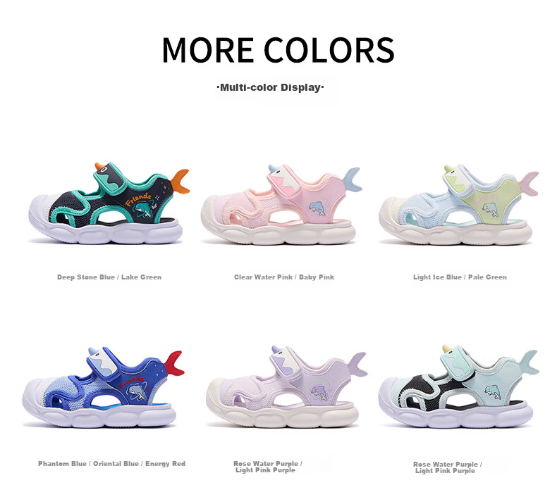 361° Little Dolphin Children's Sandals 26 Summer Boys and Girls Breathable Soft Elastic Baby Beach Shoes Pink Size 26 15