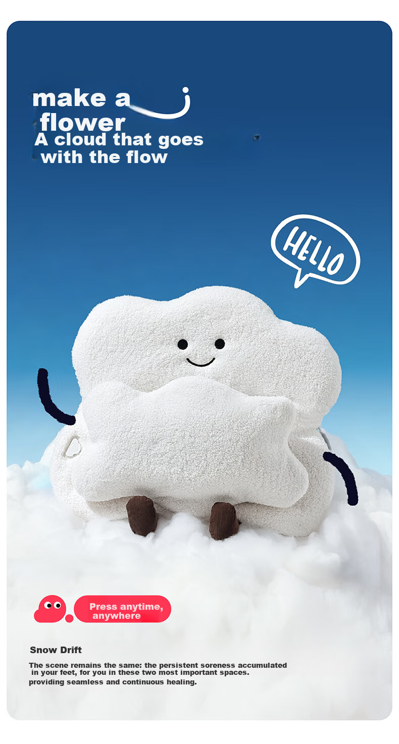 CLORIS Jieya Cloud Waterless Foot Soak Soft Cute Foot Therapy Machine F3 Acupoint Airbag Heat Compress Adorable Fully Automatic Warm Winter Cat House Mother's Day Gift for Mom 7