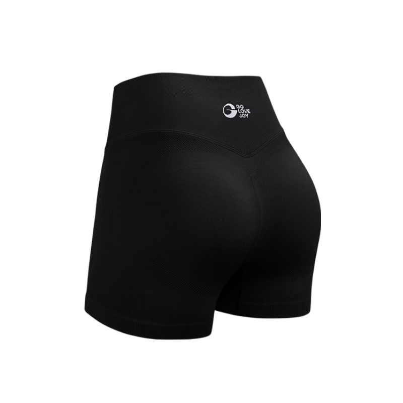 GOLOVEJOY High Waist Hip-Lifting Yoga Shorts High Elastic Quick-Dry Tight-Fitting Sports Fitness Shorts Black M