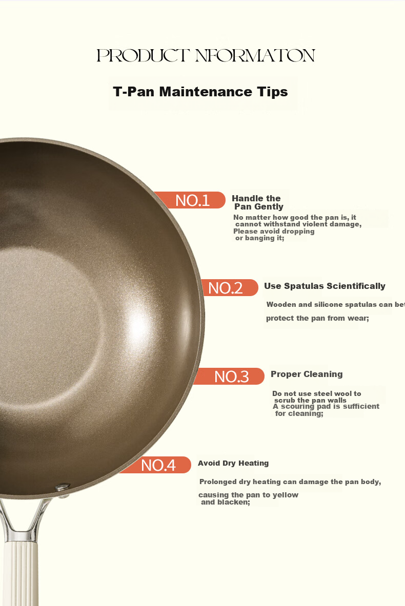 Royalstar Ceramic Non-Stick Stir-Fry Pan Lightweight Titanium Cooking Wok 32CM Compatible with Induction and Gas Stoves 19