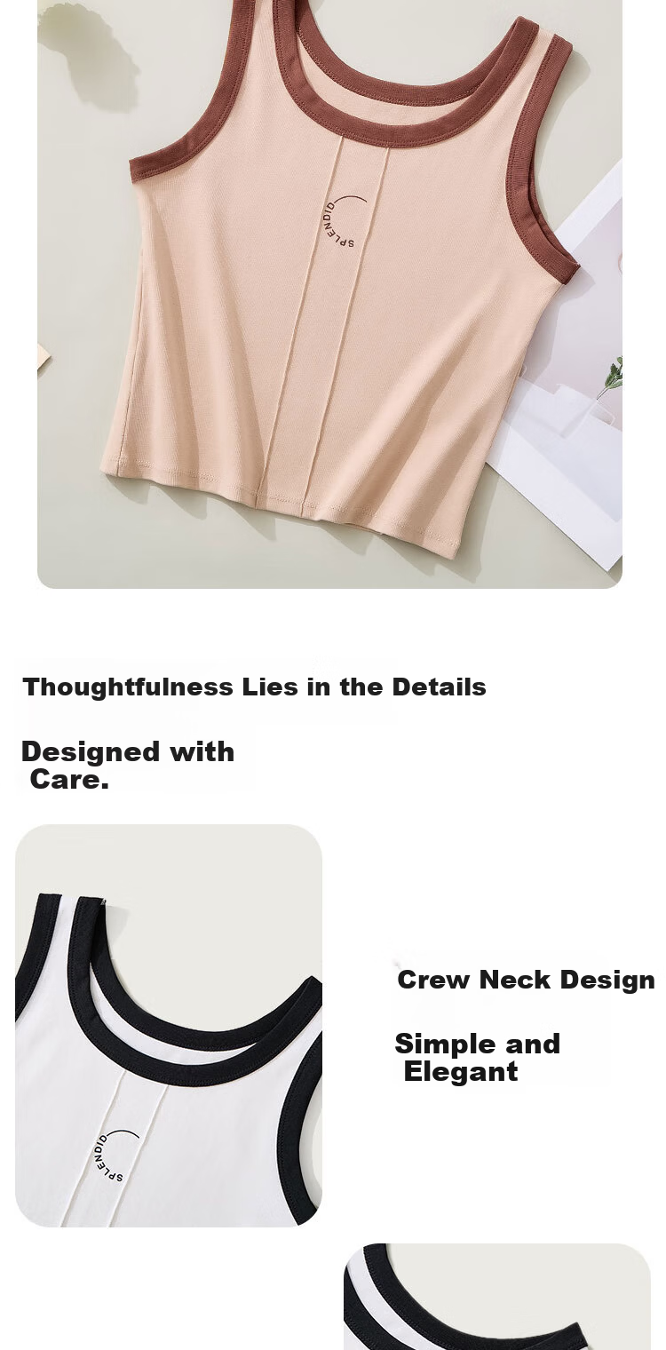 MiiOW Colorblock Vertical Stripe Women's Camisole Spring Autumn Base Layer Top Black and White Print White 9