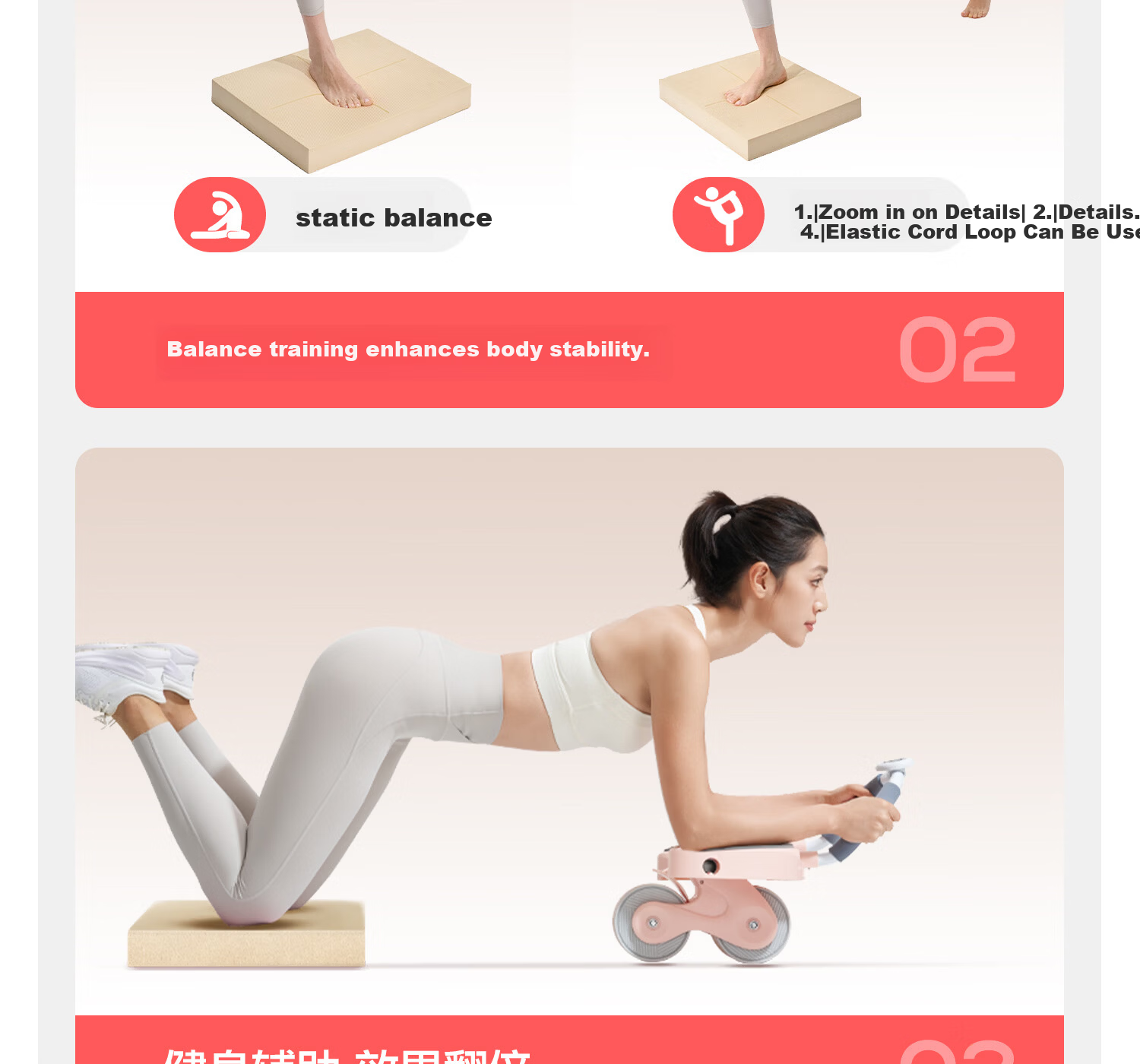 Yottoy Balance Pad Yoga Mat Flat Support Core Training Yoga Fitness Quiet Non-Slip Thickened Soft Foam Kneeling Pad 9
