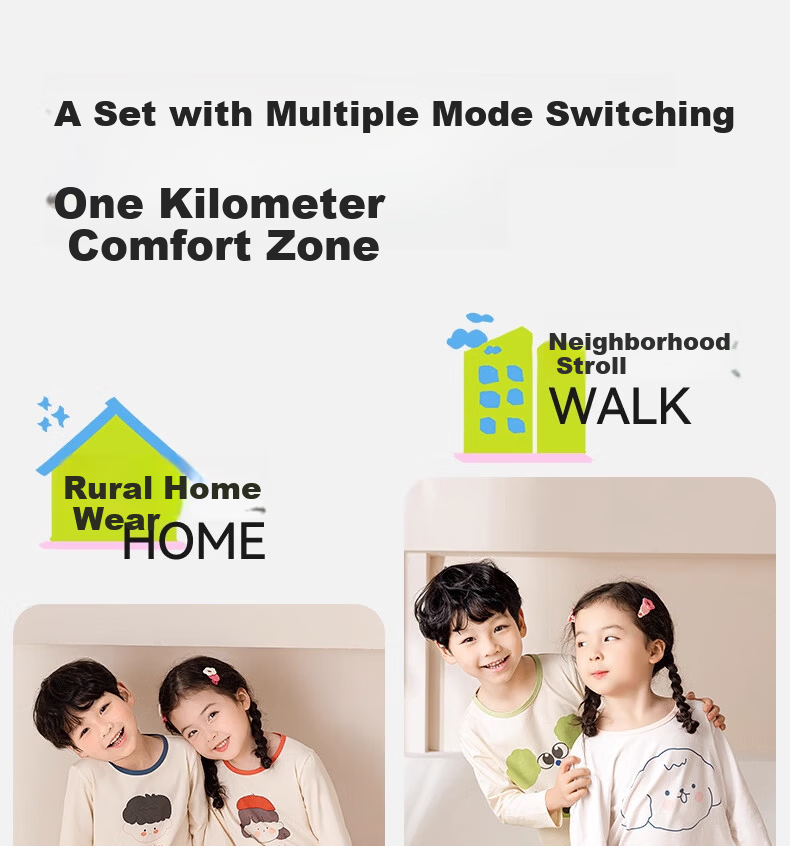 Mianqixiong Children's Autumn Winter Cotton Antibacterial Pajama Set Girls Homewear Baby Thermal Underwear Boys Air Conditioning Suit - 100 3