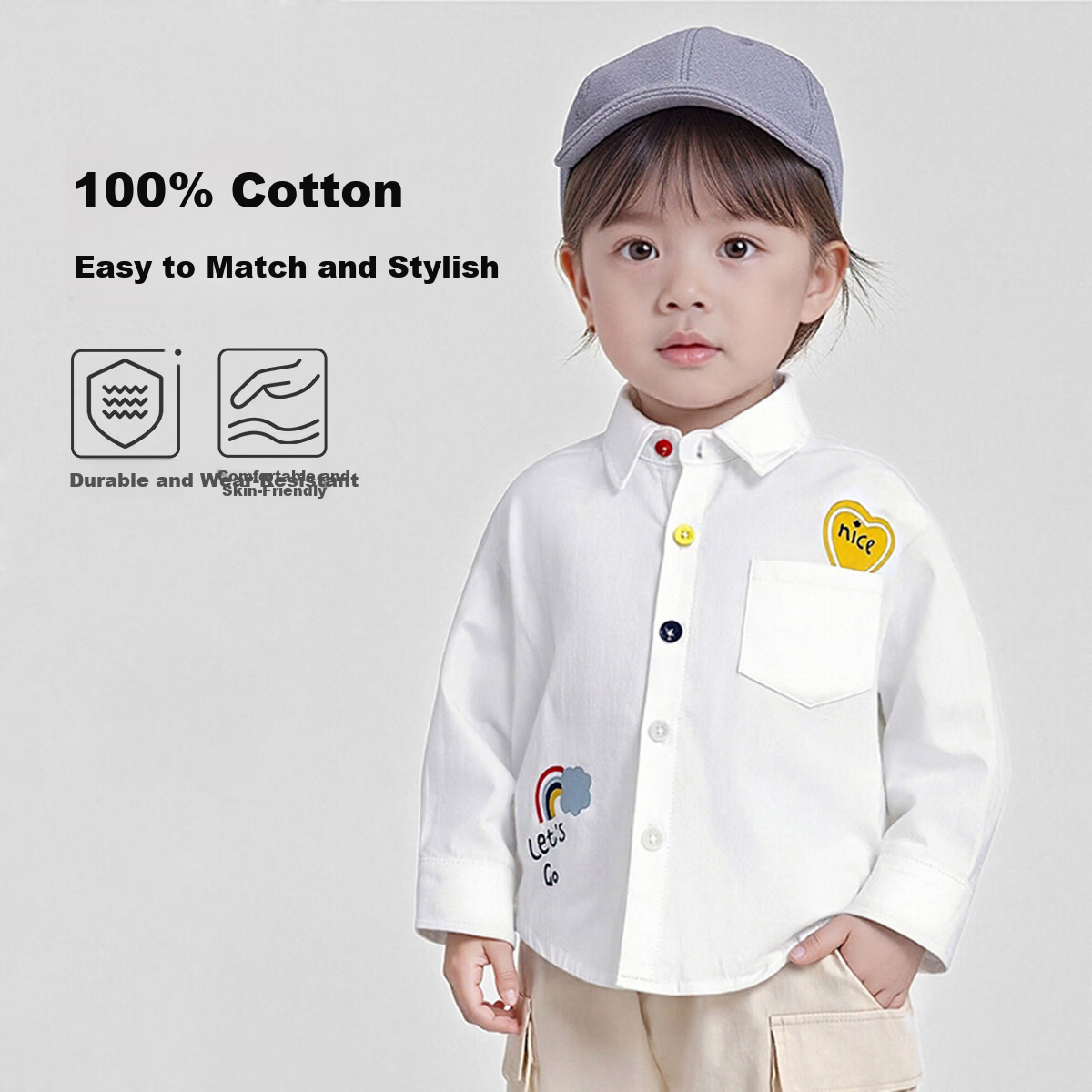Doxiluca Boys Cute Summer Shirt Kids Baby Four Seasons White Jacket 90