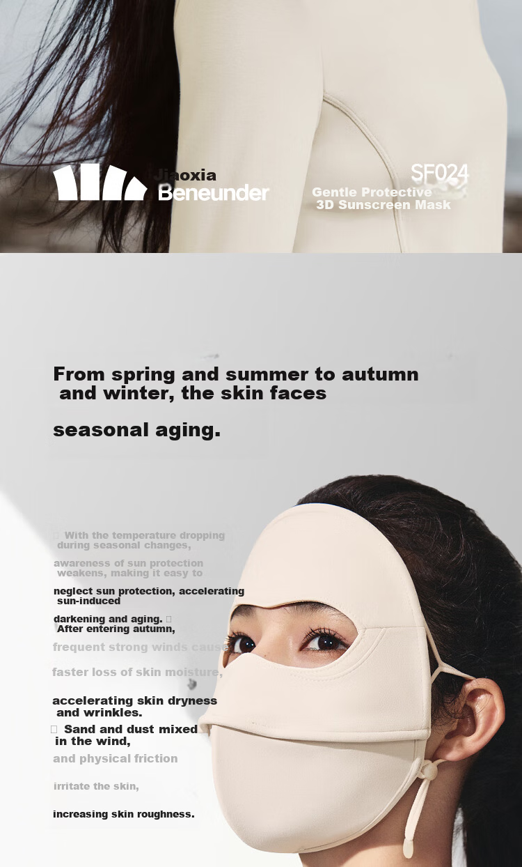 Beneunder Women's Windproof Face Mask Winter Sun Protection Cycling Face Cover High-Value Anti-Dryness Mask 23