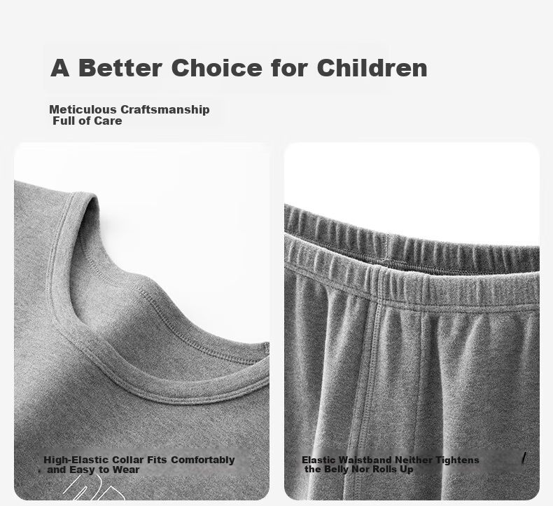 YING BO LUN Autumn Winter Youth Thermal Thickened Underwear Set Sleepwear 81223 Heather Gray Stripes Size 175 9