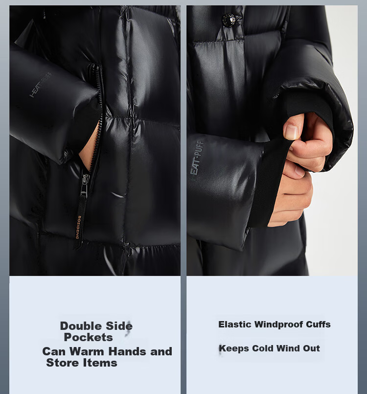 BOSIDENG Off-Season Puff Down Jacket Women's Winter Goose Down Thickened Detachable Hood Loose Oversized Long Lazy Style Coat 11