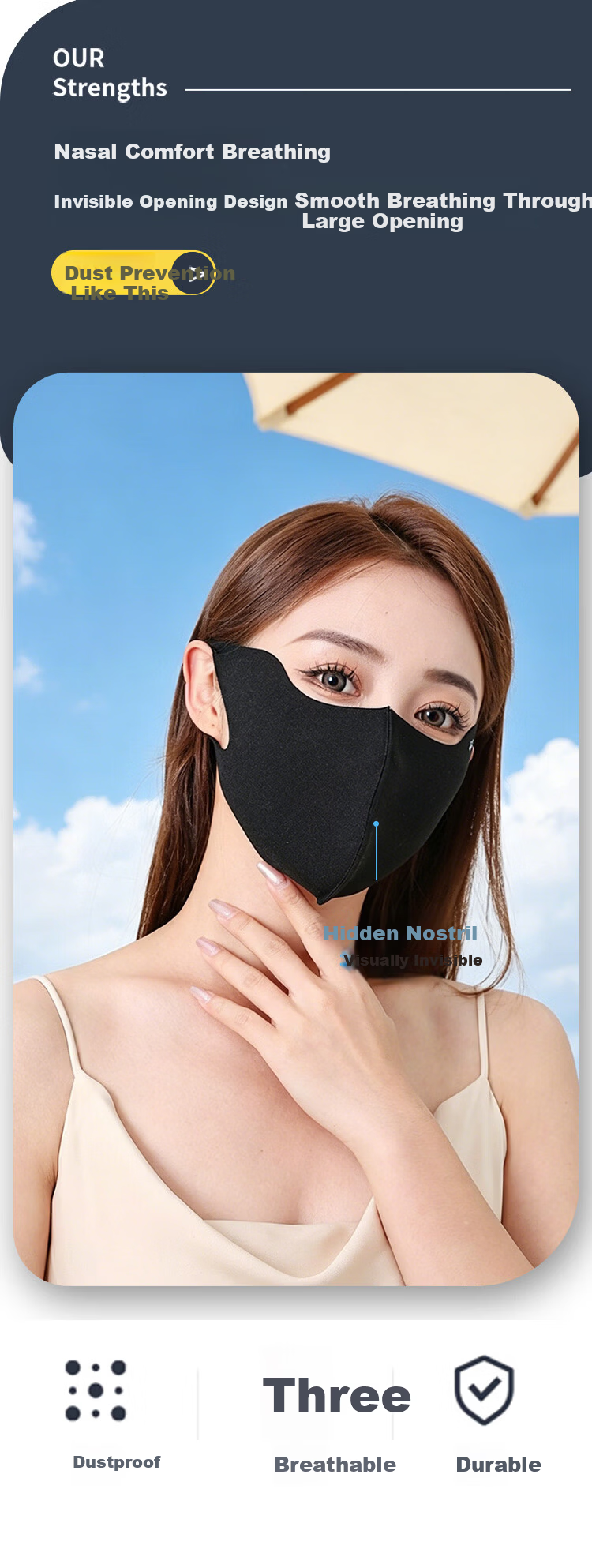 Haolebao Electric Scooter Sun Protection Mask High-Value UV Protection Hyaluronic Acid Adult Summer Thin Slimming Beauty Black 9